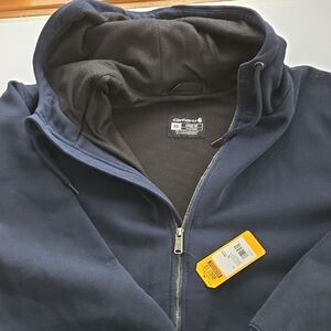 NWT Carhartt Rain Defender Thermal-Lined Hoodie - Navy - XXL loose fit